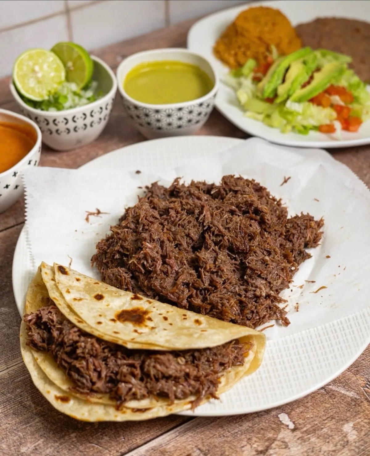Slow-cooked barbacoa taco on a fresh-pressed tortilla from Loredo's Tortilleria in Edinburg TX