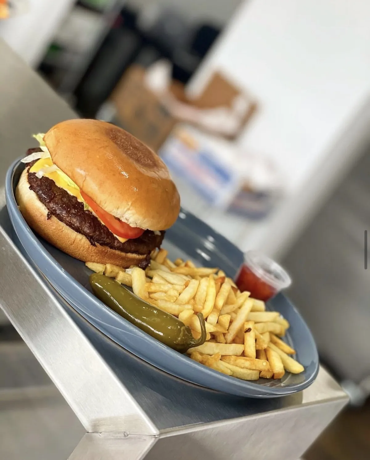 Thursday special hamburger from Loredo's Tortilleria in Edinburg TX