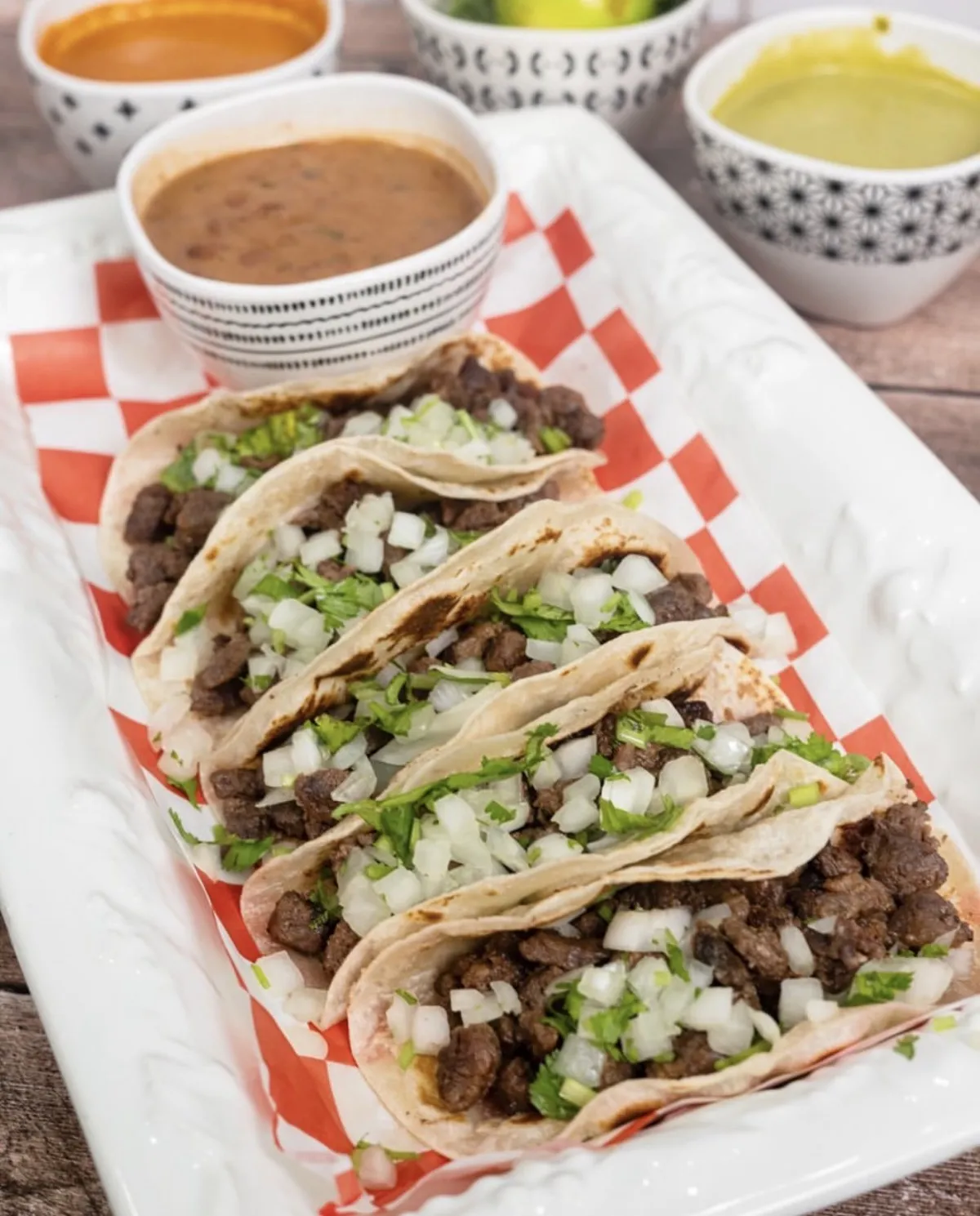 Tuesday special street tacos with onion and cilantro from Loredo's Tortilleria